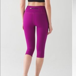 Lululemon Fast Times Crop Leggings Size 8 Fuschia